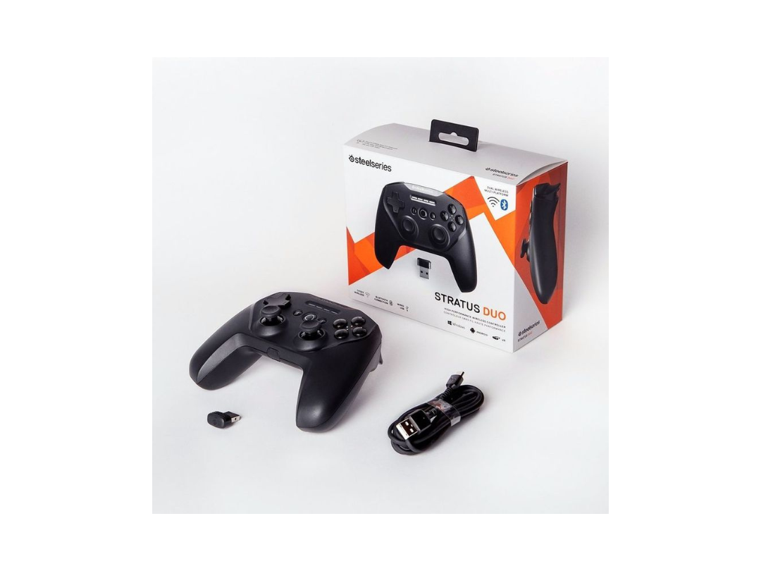 وحدة تحكم لاسلكية متعددة المنصات SteelSeries Stratus Duo Gamepad (لأجهزة الكمبيوتر التي تعمل بنظام Windows والأجهزة المحمولة التي تعمل بنظام Android) وحدة تحكم لاسلكية متعددة المنصات SteelSeries Stratus Duo Gamepad (لأجهزة الكمبيوتر التي تعمل بنظام Windows والأجهزة المحمولة التي تعمل بنظام Android)